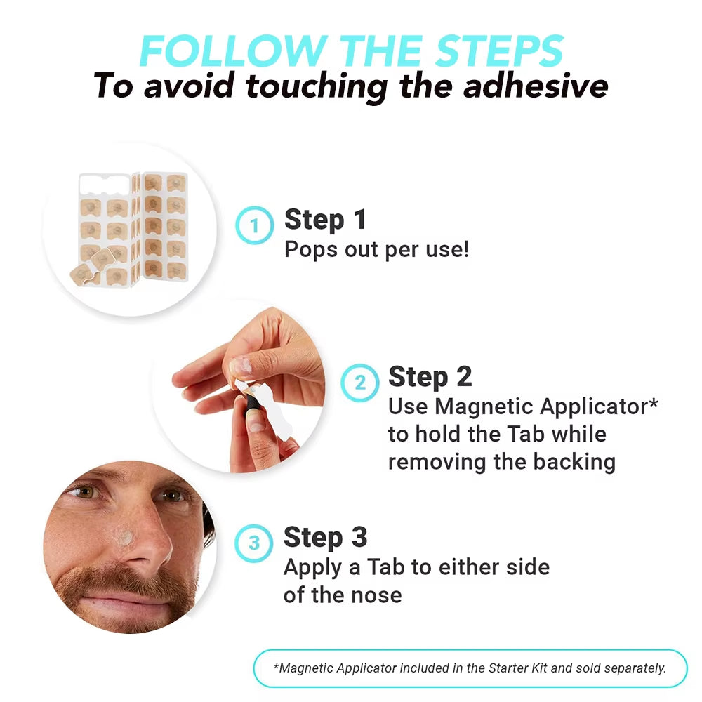 Magnetic Nasal Breathing Dilators Kits Nasal Dilator Boost Oxygen Intake Breathing Refill Nose Clip Nasal Strips Reduce Snoring